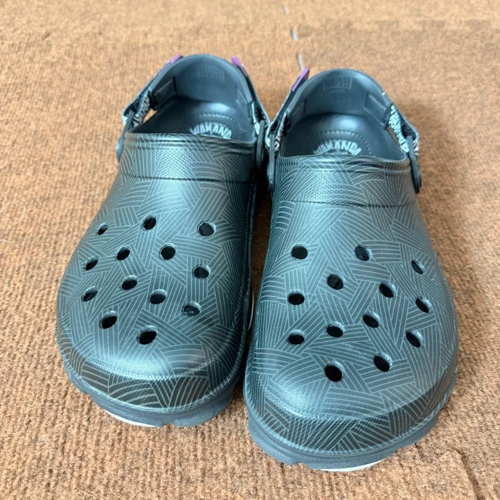Crocs Black Panther Wakanda Forever All-Terrain Clogs Mens 9 Womens 11 Marvel A+